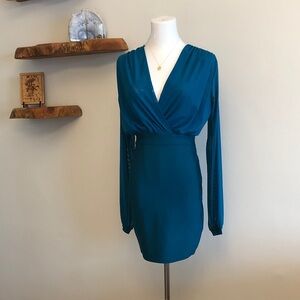 Marciano Teal Long Sleeve mini Dress